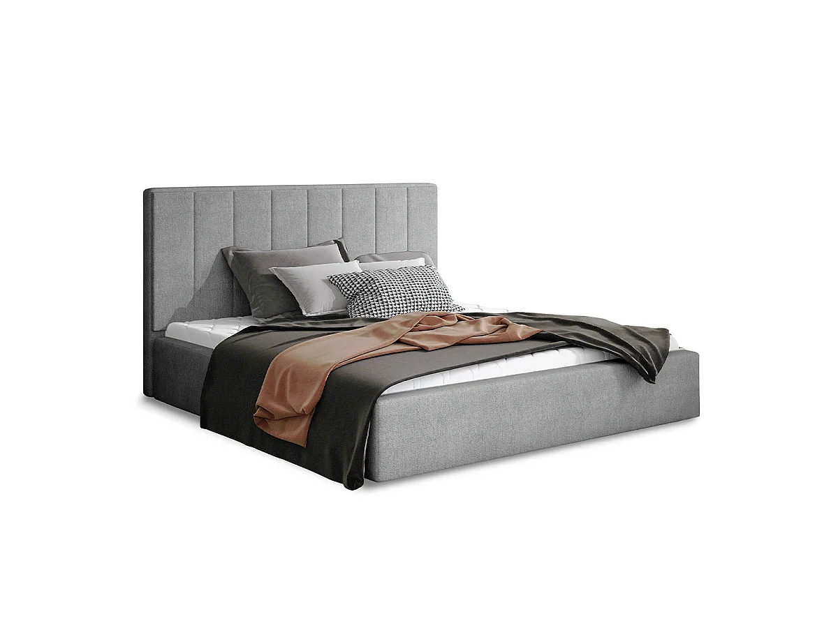 Lit coffre 160x200 sommier inclus Brook Gris