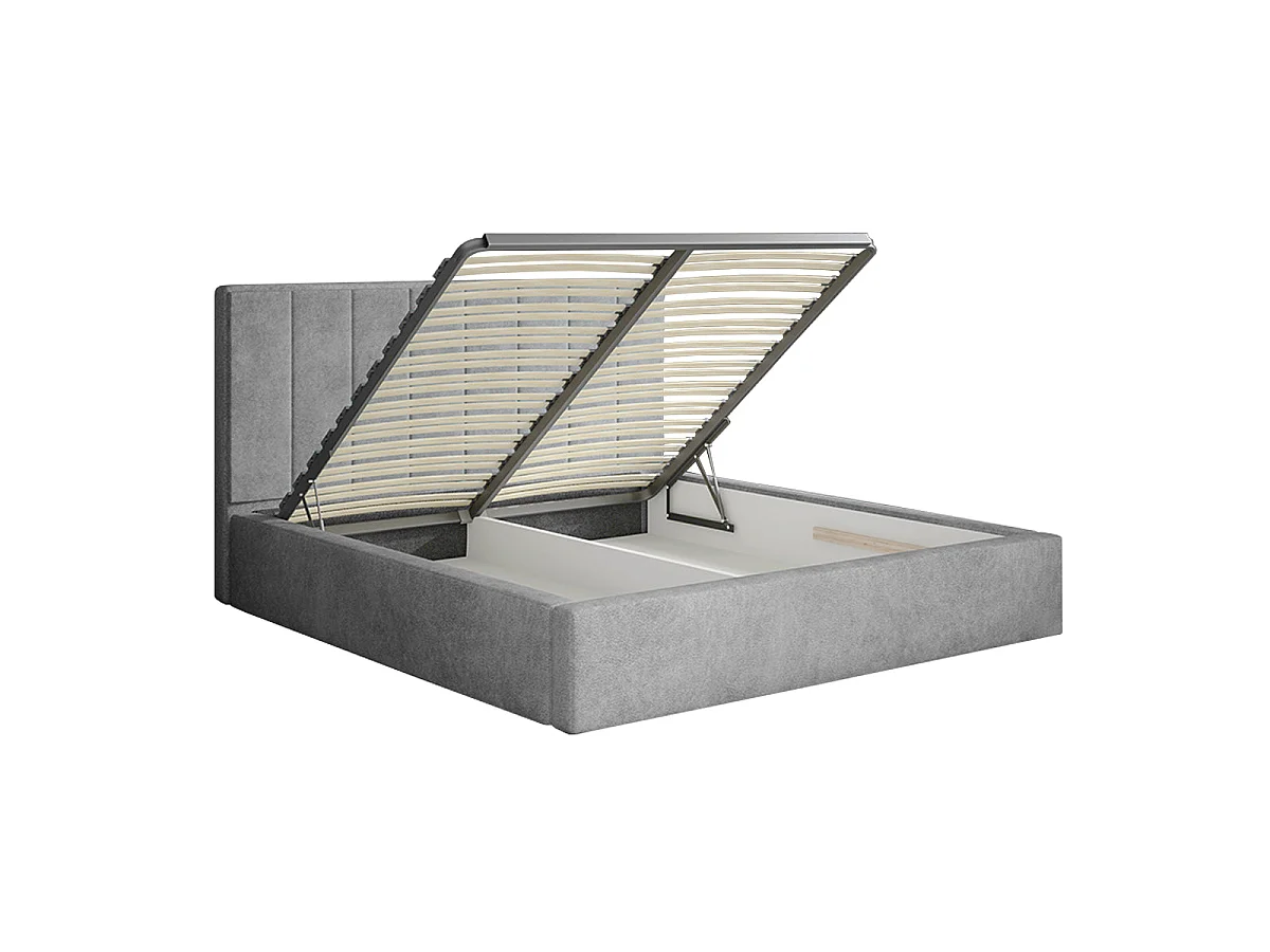 Lit coffre 160x200 sommier inclus Brook Gris