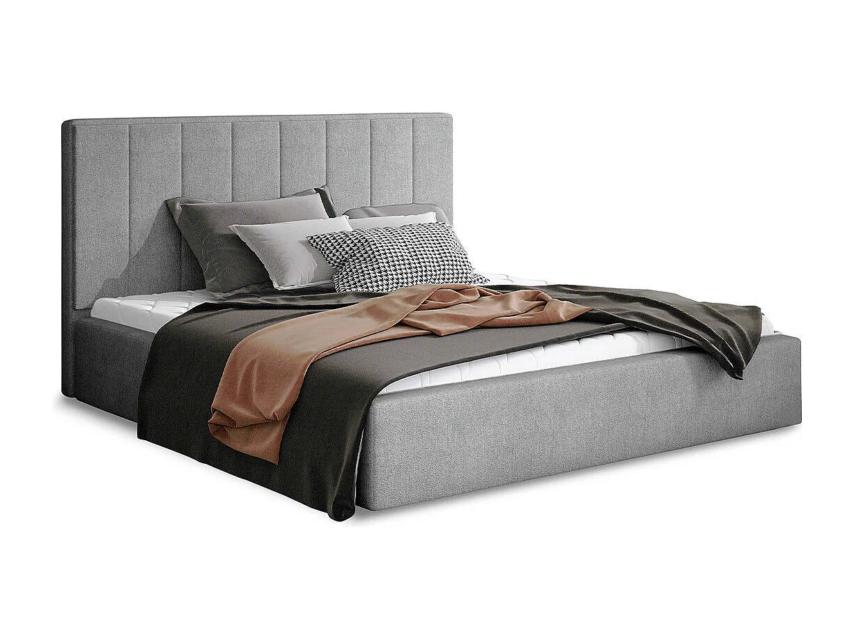 Lit coffre 180x200 sommier inclus Brook Gris