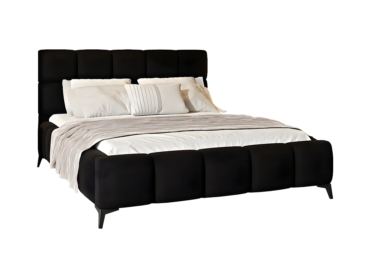 Lit coffre 180x200 sommier inclus Mira Noir