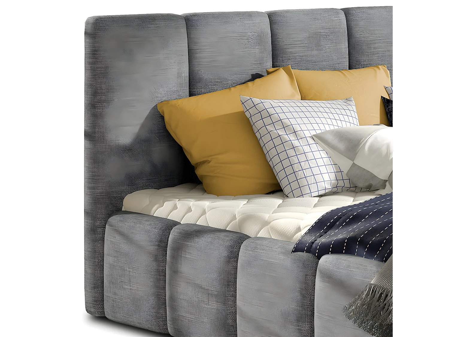 Lit coffre 160x200 sommier inclus Klaus Gris