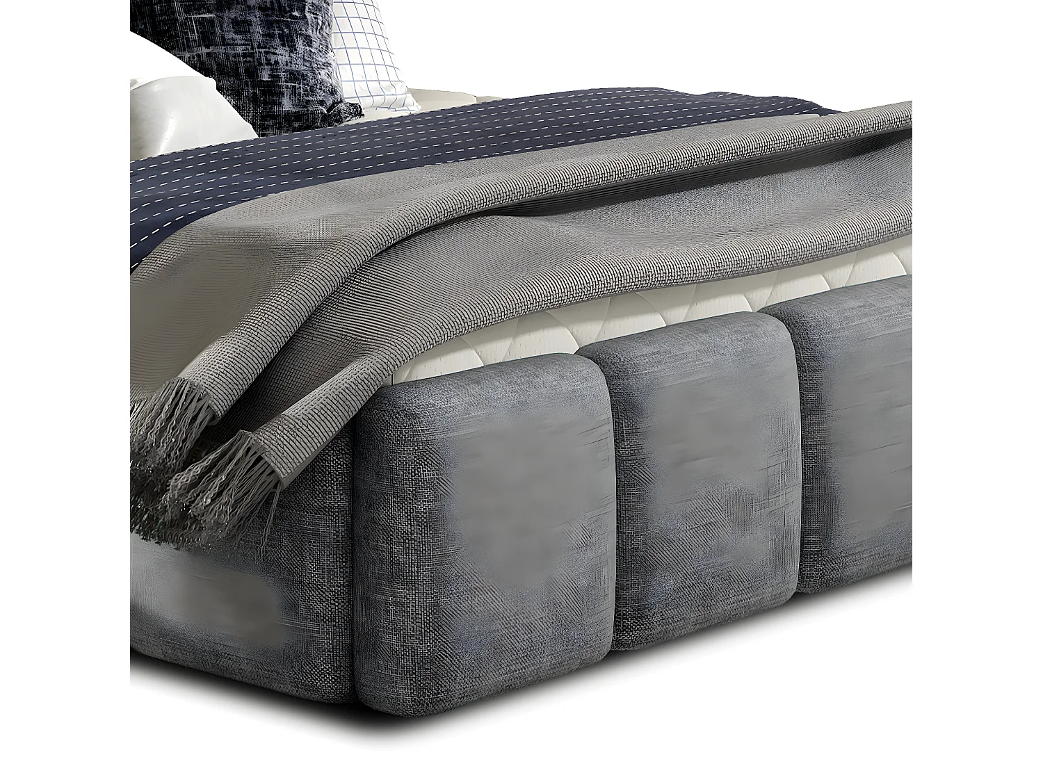 Lit coffre 160x200 sommier inclus Klaus Gris