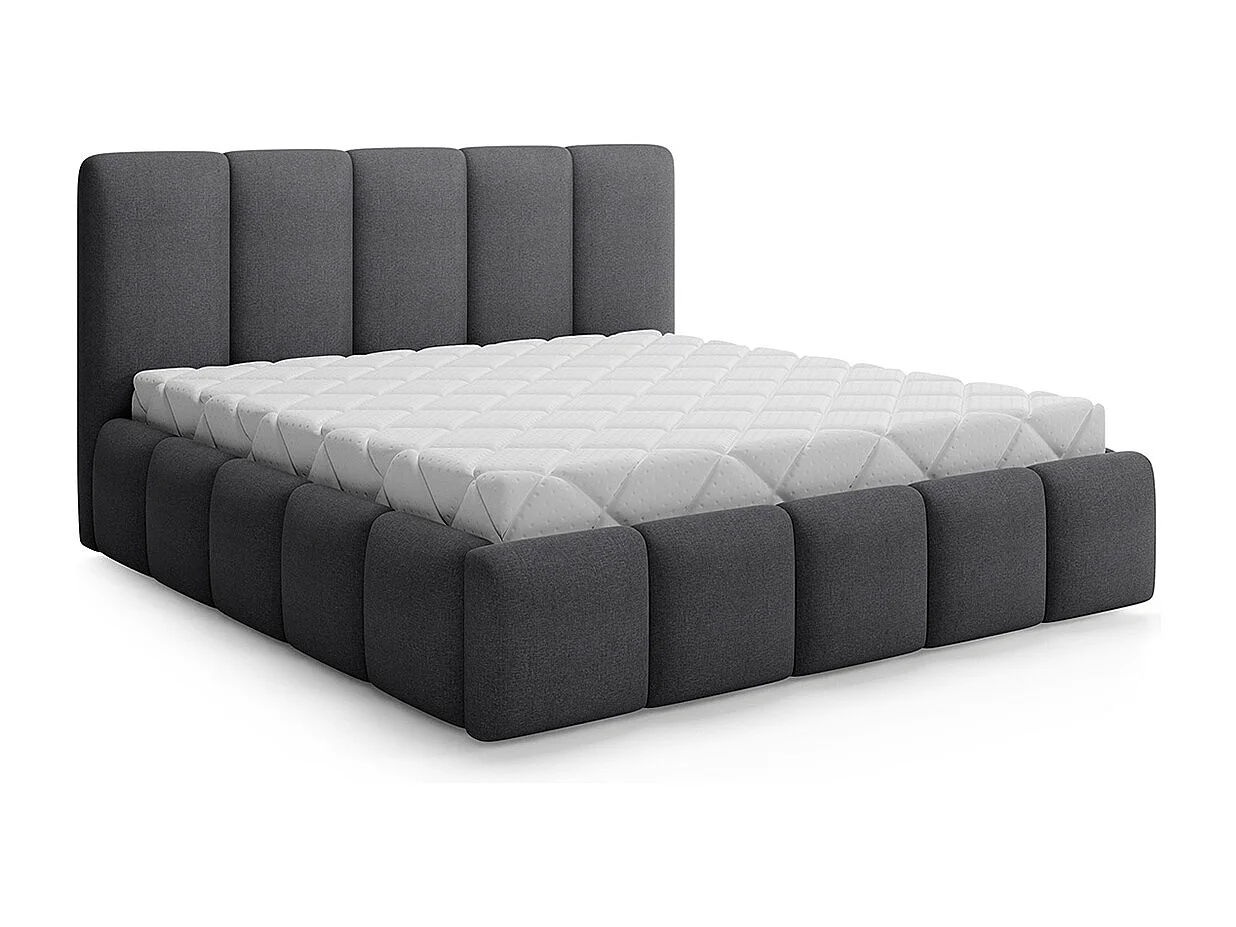 Lit coffre 160x200 sommier inclus Klaus Gris