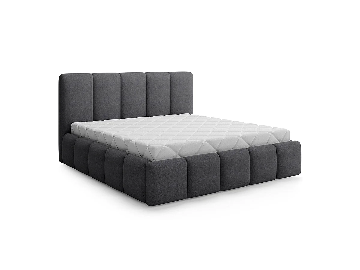 Lit coffre 160x200 sommier inclus Klaus Gris