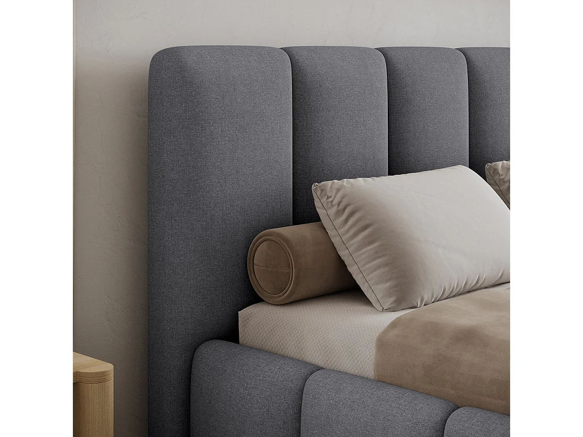 Lit coffre 160x200 sommier inclus Klaus Gris