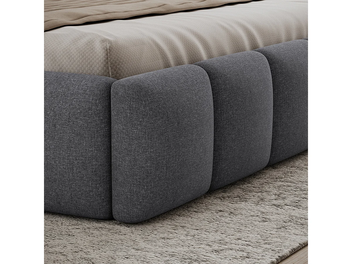 Lit coffre 160x200 sommier inclus Klaus Gris