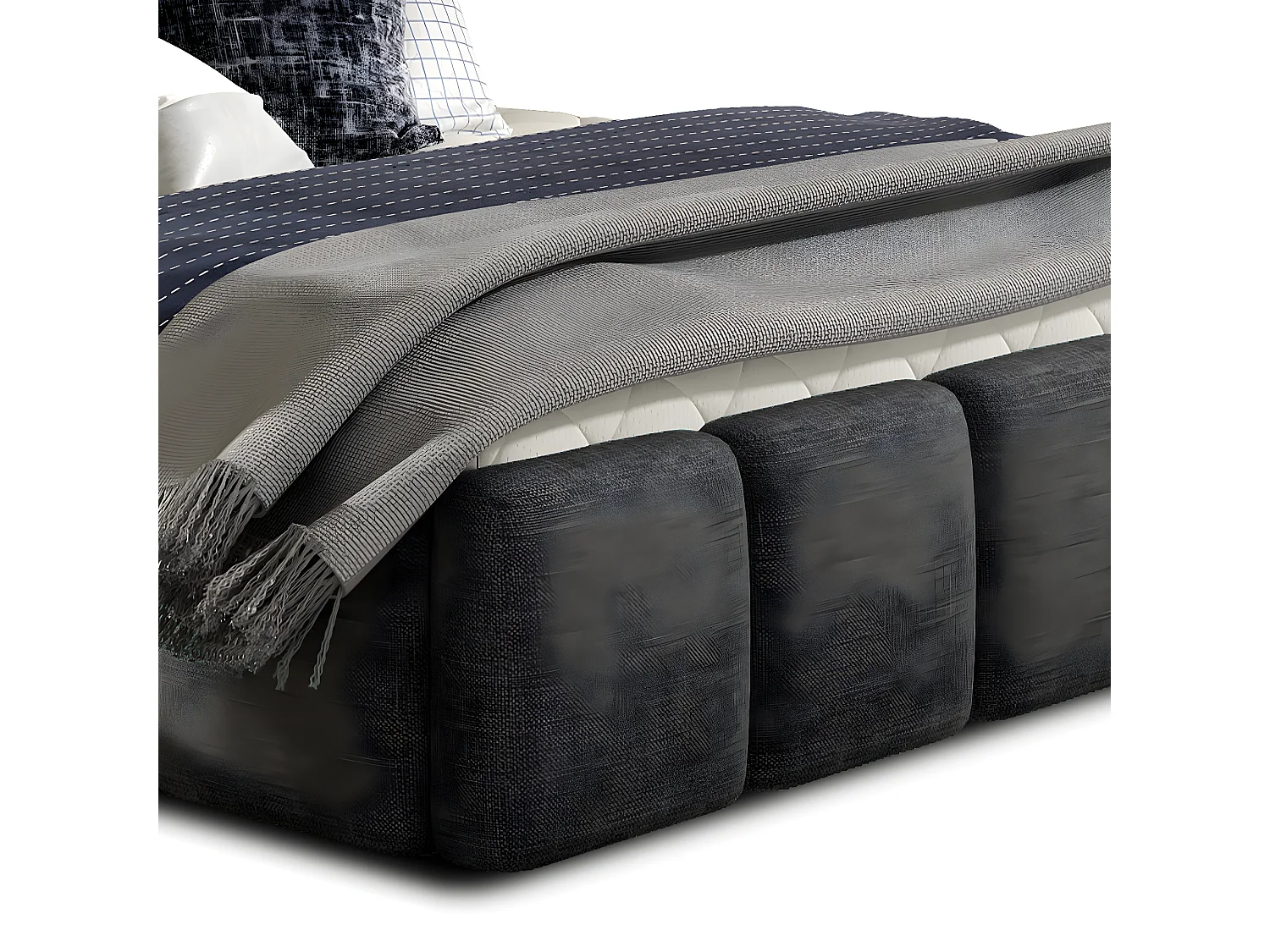 Cama com arrumação com base Klaus cinzento 160x200