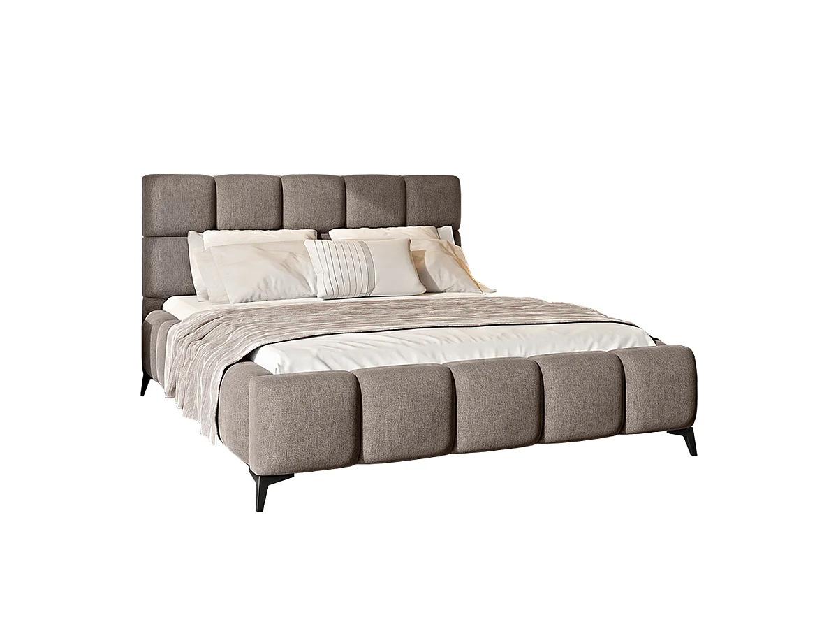 Mira Beige box bed 160x200 including box spring