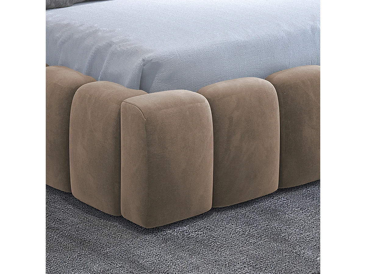 Lit coffre 160x200 sommier inclus Auria Velours Marron