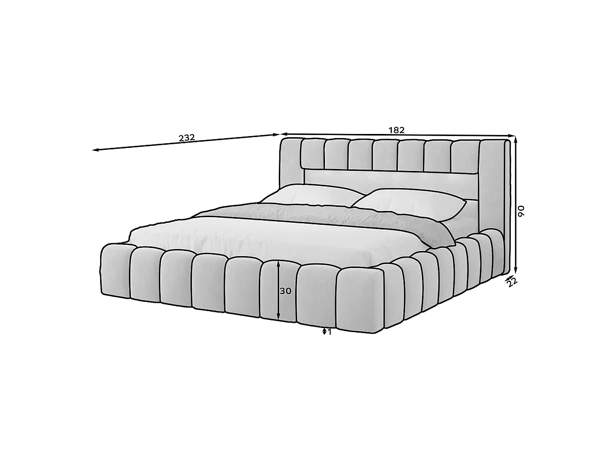 Lit coffre 160x200 sommier inclus Auria Velours Marron