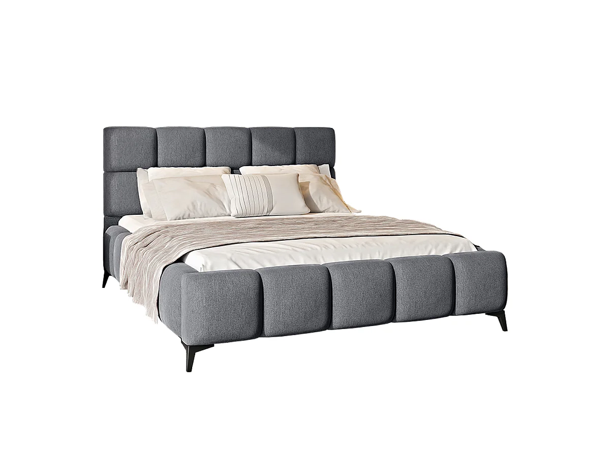 Lit coffre 160x200 sommier inclus Mira Gris