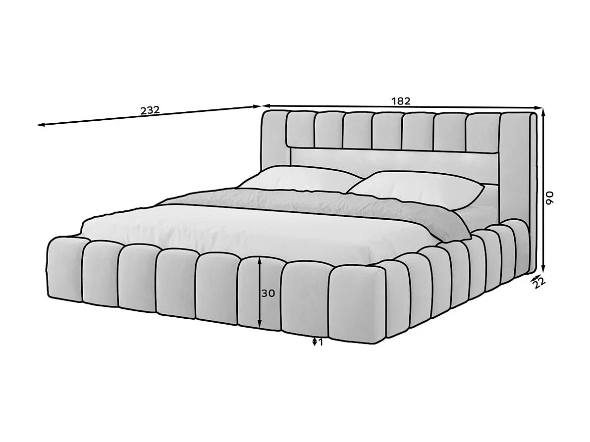 Lit coffre 160x200 sommier inclus Auria Velours Gris