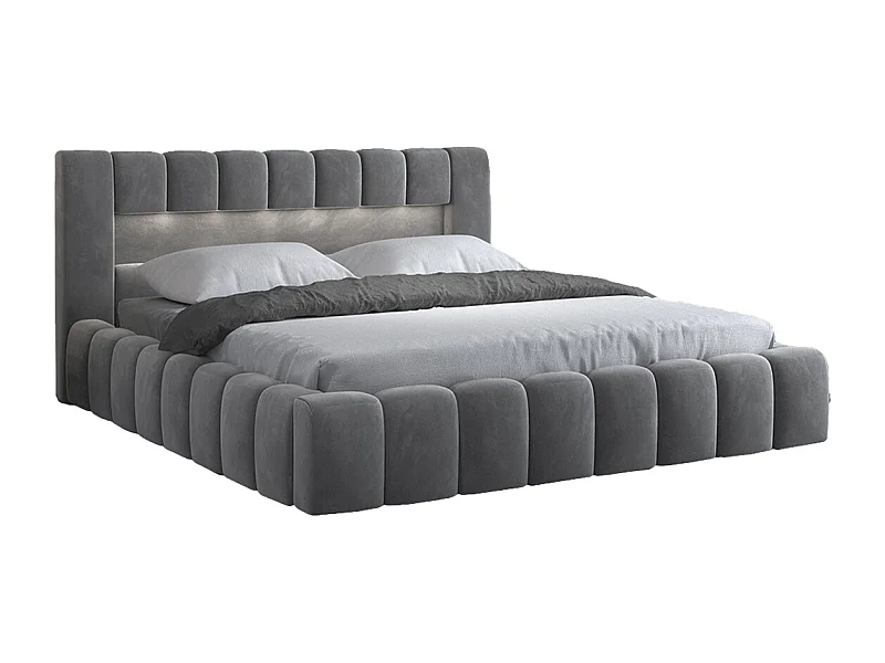 Letto con contenitore con base Auria grigio 160x200