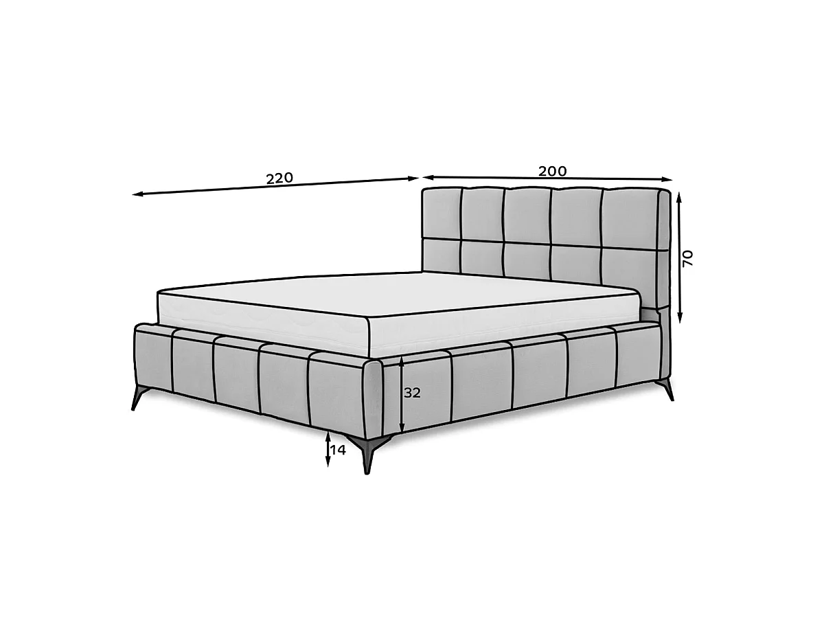 Mira Beige box bed 180x200 including box spring