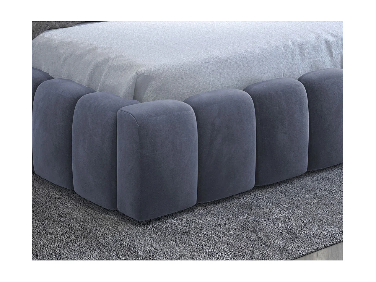Lit coffre 160x200 sommier inclus Auria Velours Gris foncé