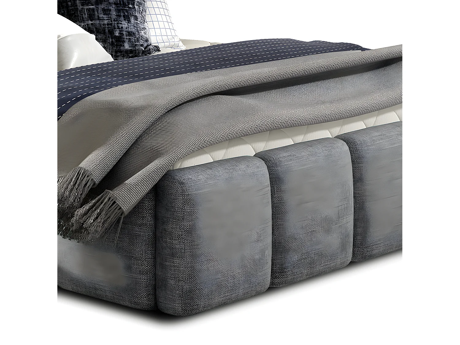 Cama com arrumação com base Klaus cinzento 180x200