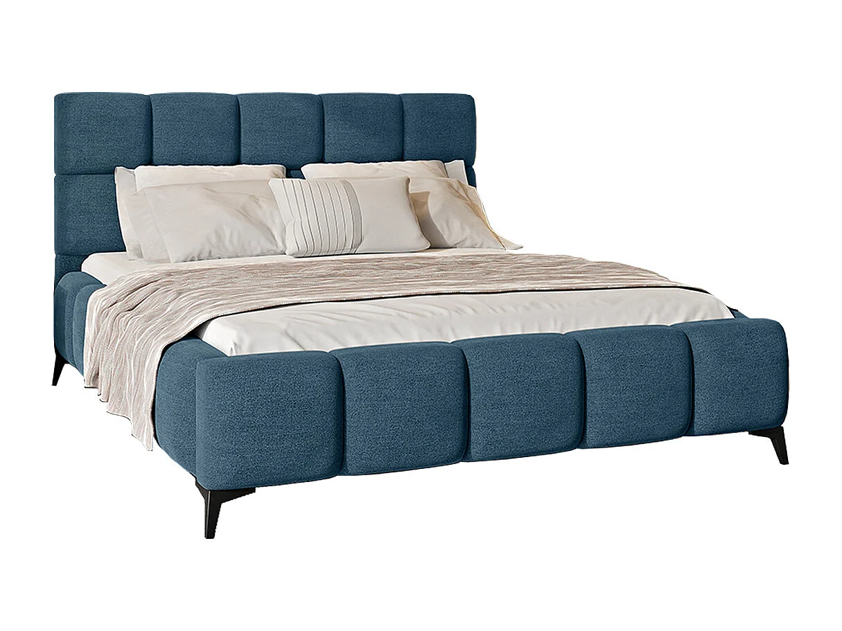 Lit coffre 180x200 sommier inclus Mira Bleu