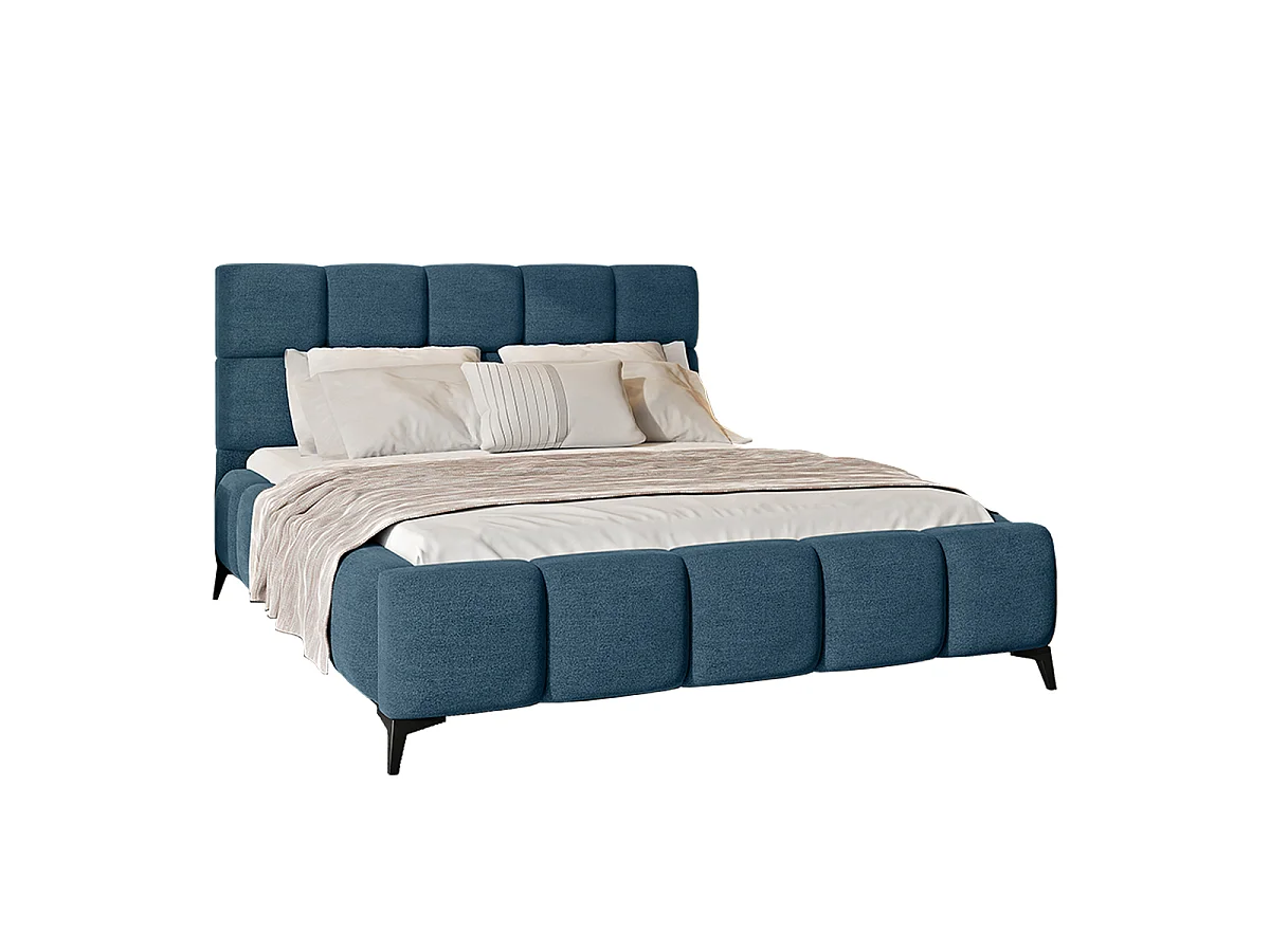 Lit coffre 180x200 sommier inclus Mira Bleu