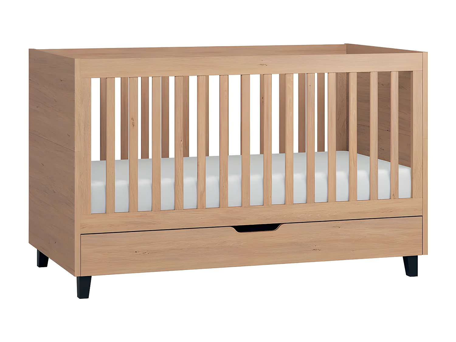 Chambre complète lit bébé évolutif - commode à langer - armoire Simple Bois