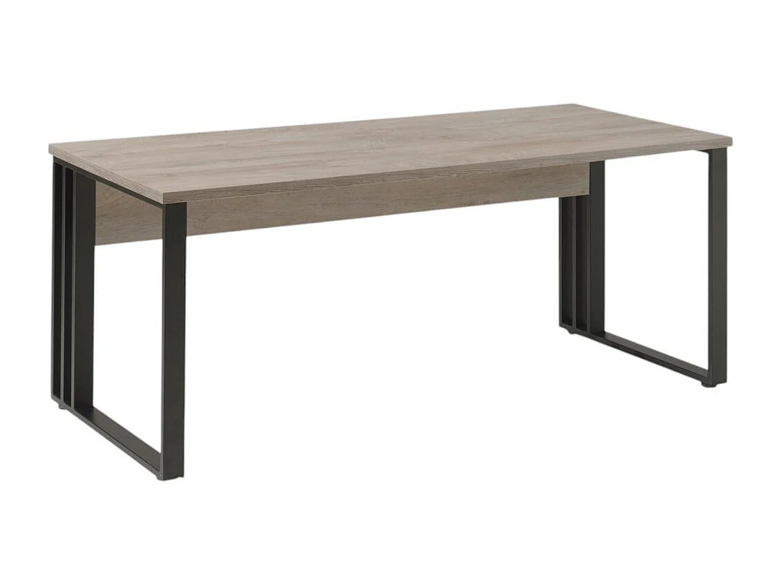 Bureau professionnel 160cm coloris chêne brut et noir collection YUKON