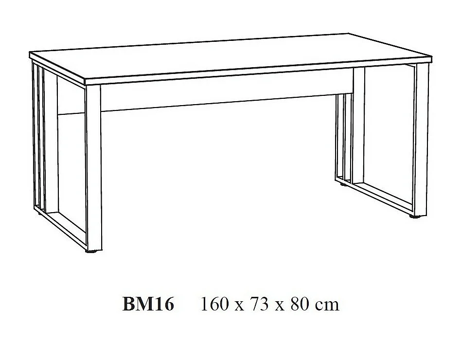 Bureau professionnel 160cm coloris chêne brut et noir collection YUKON