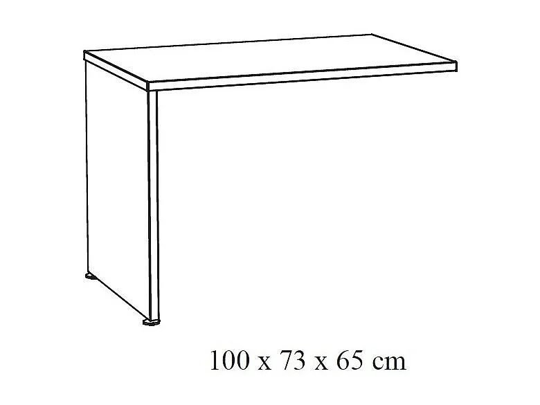 Retour de bureau YUKON – 100 cm chêne brut et pieds noirs – Extension design avec structure métallique
