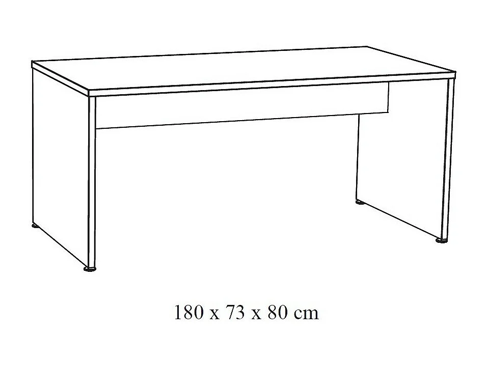 Mesa de escritório profissional 180cm cor carvalho bruto coleção YUKON
