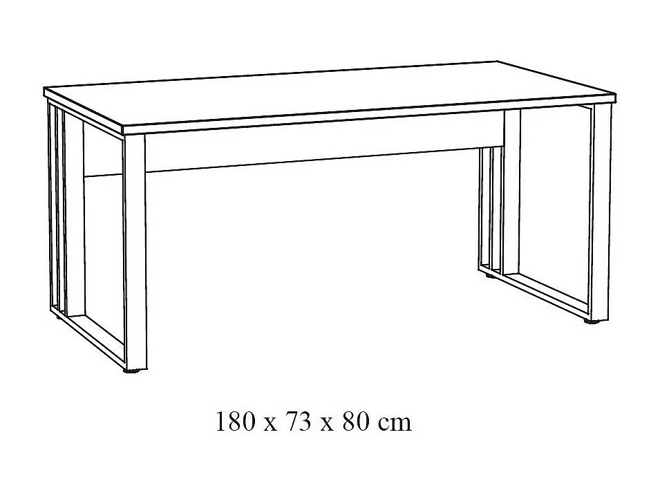 Mesa de escritório profissional 180cm em cor de carvalho bruto e preto coleção YUKON