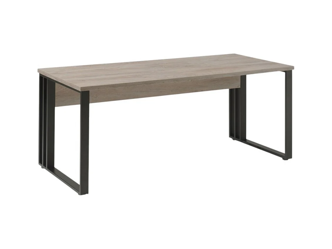 Bureau professionnel YUKON – 140 cm chêne brut et pieds noirs – Design robuste et moderne