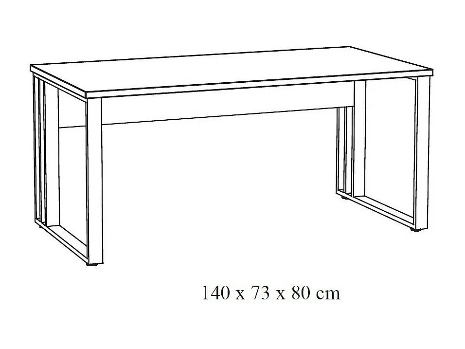 Bureau professionnel YUKON – 140 cm chêne brut et pieds noirs – Design robuste et moderne