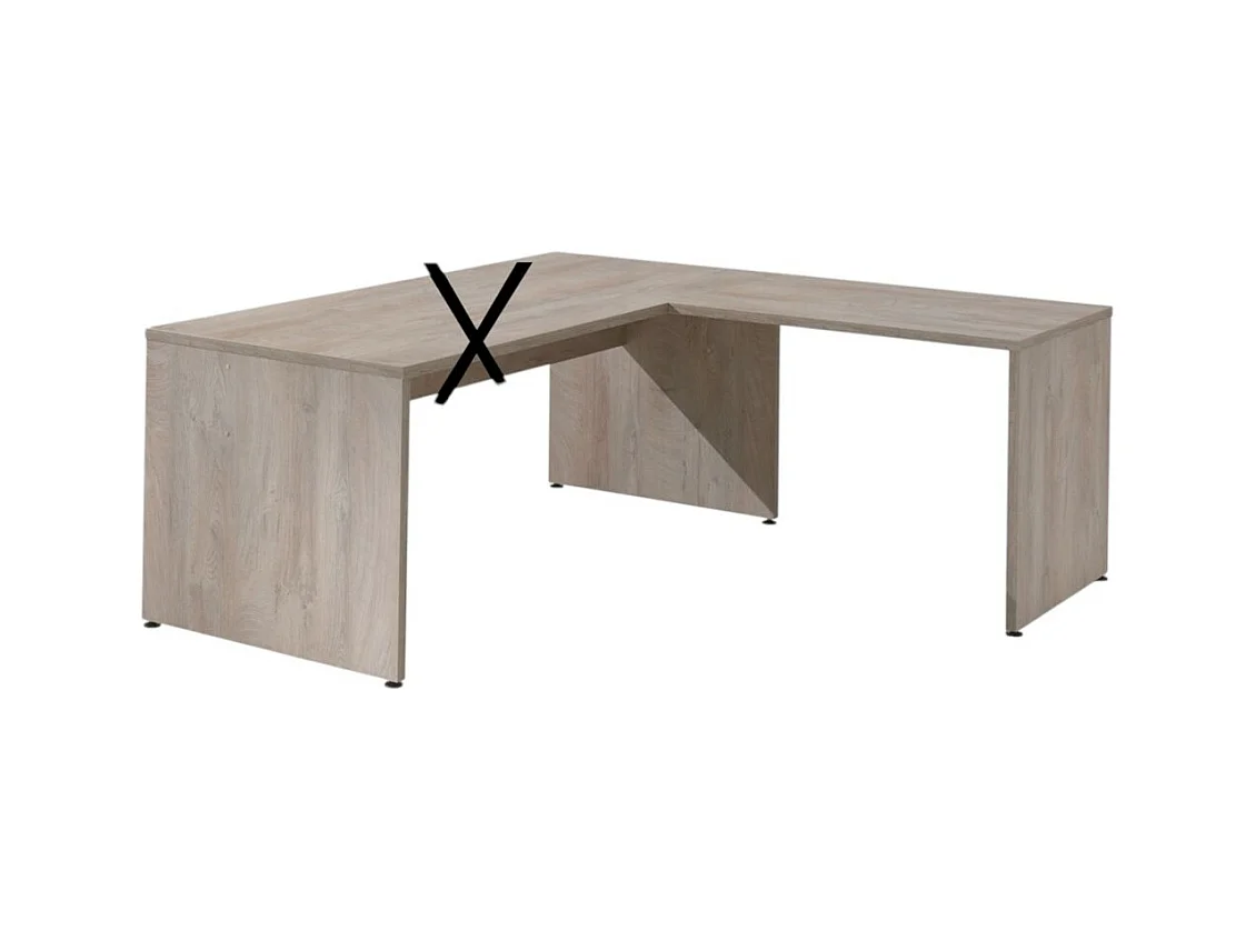 Retour de bureau YUKON – 100 cm chêne brut – Extension design pour bureau professionnel