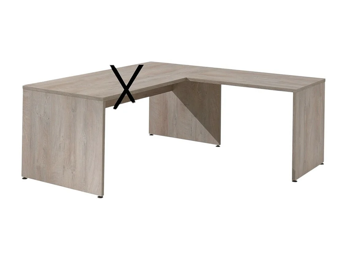 Retour de bureau YUKON – 100 cm chêne brut – Extension design pour bureau professionnel