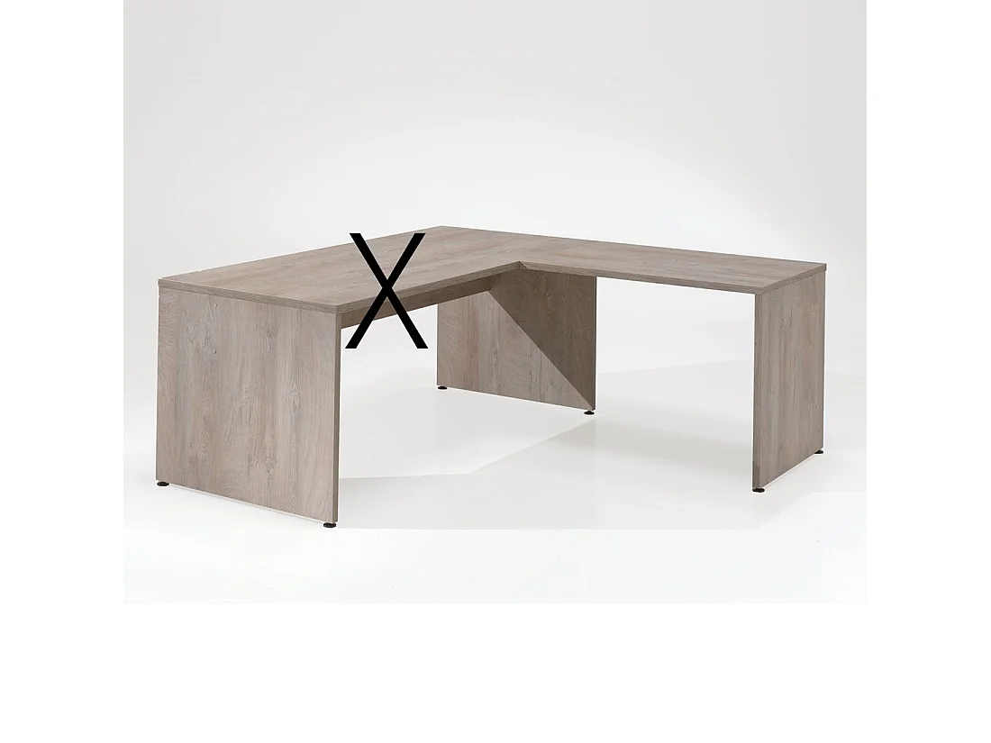 Retour de bureau YUKON – 100 cm chêne brut – Extension design pour bureau professionnel