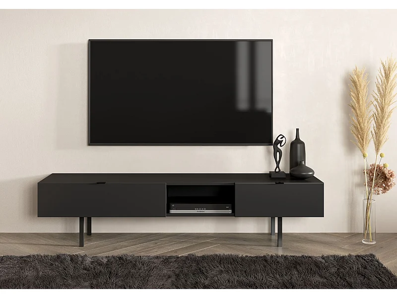 Czarna szafka RTV z szufladą Skandica MYWAY / szer. 180 cm