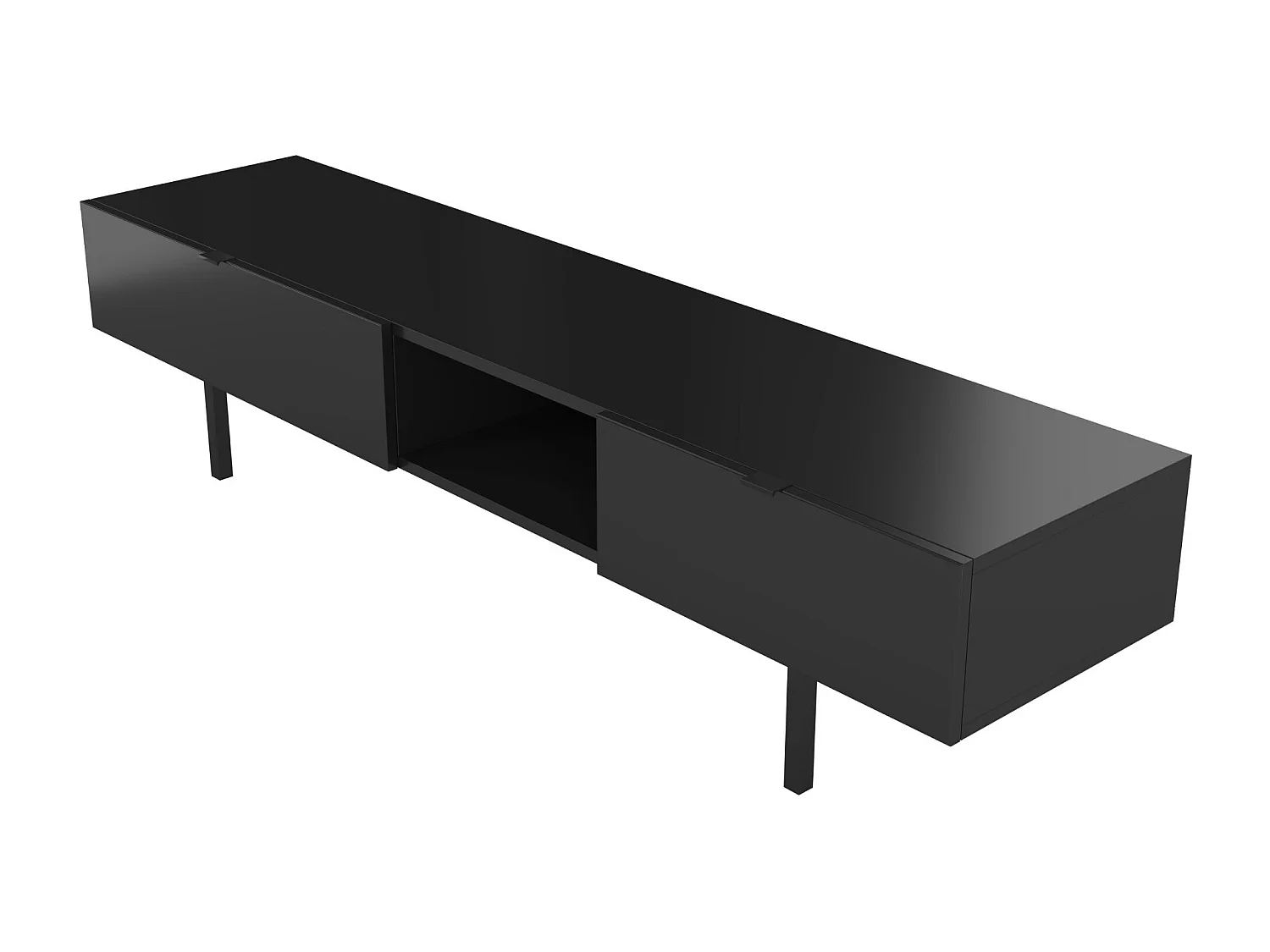 Meuble TV moderne noir avec tiroir MYWAY / 180 cm