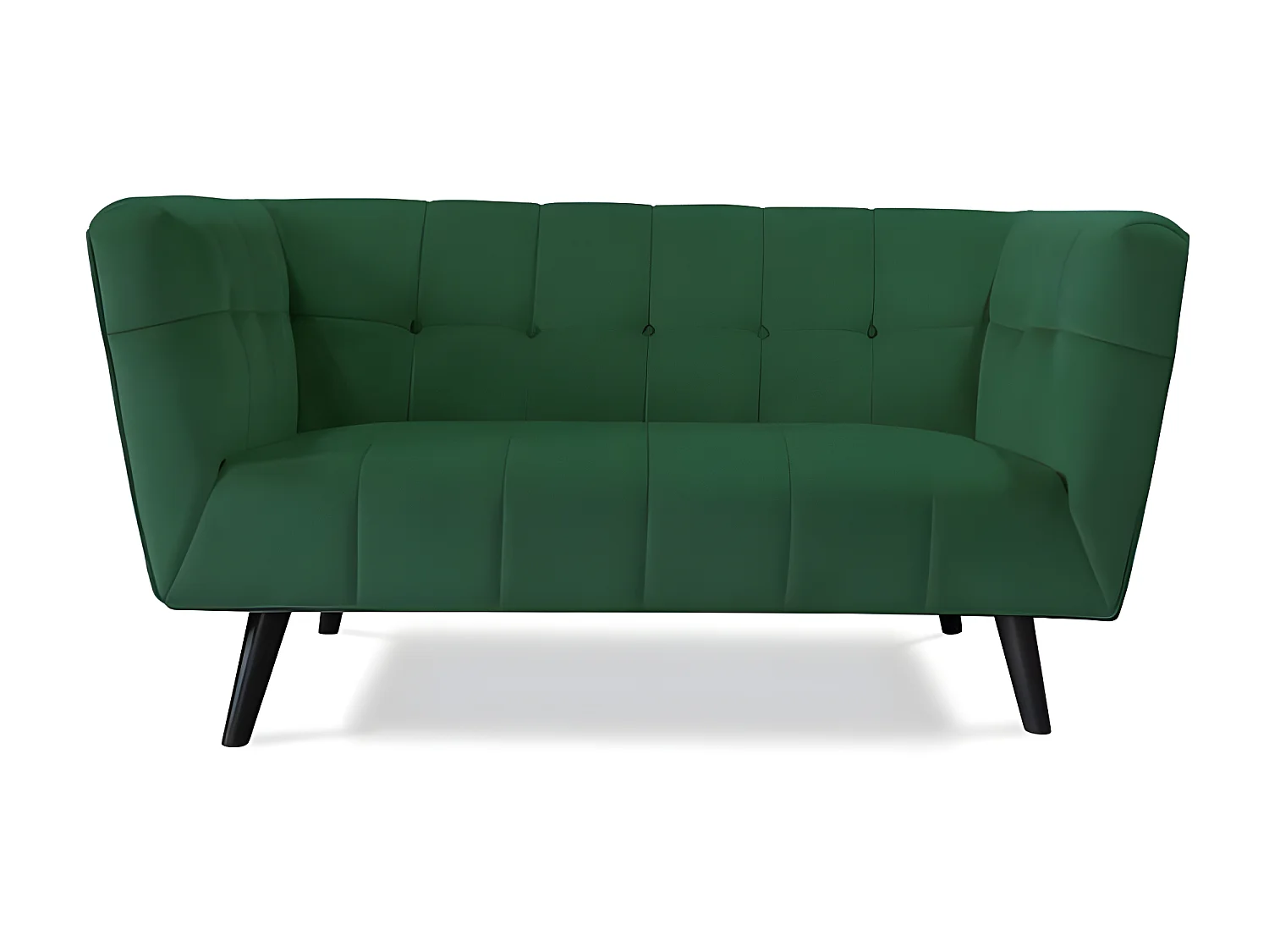 Canapé droit en velours 2 personnes Silvestre - 164x90x76cm - vert