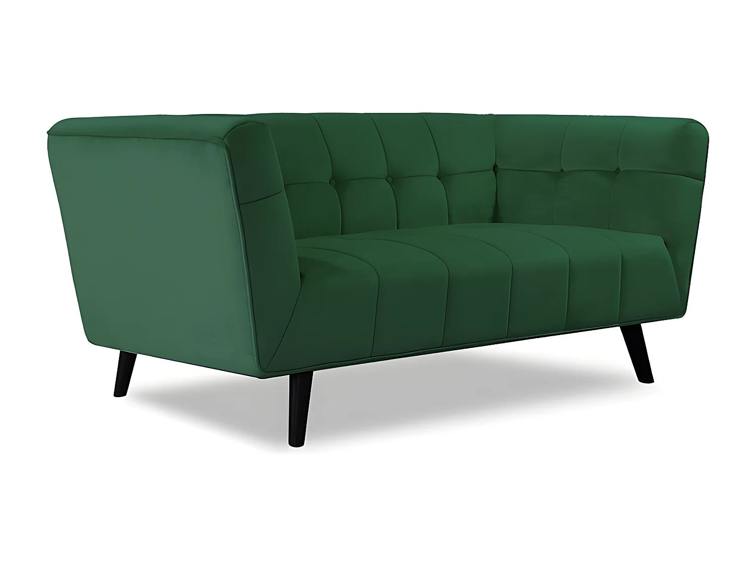 Canapé droit en velours 2 personnes Silvestre - 164x90x76cm - vert