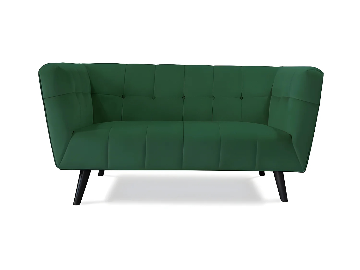 Canapé droit en velours 2 personnes Silvestre - 164x90x76cm - vert