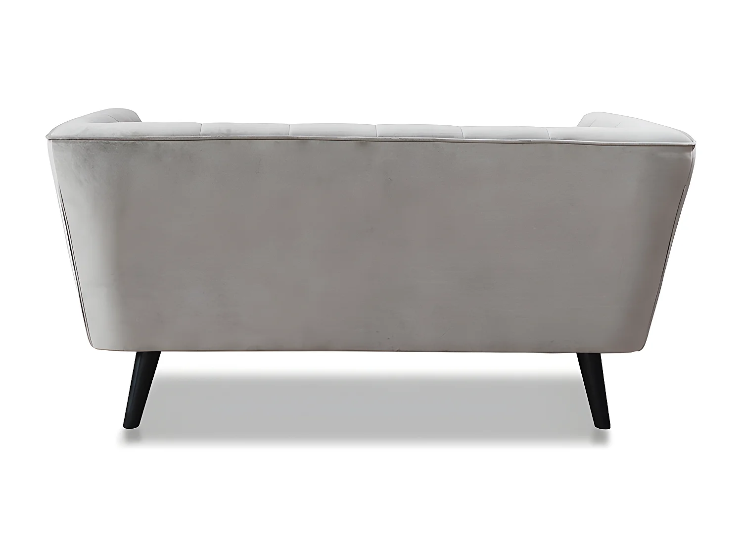 Canapé droit en velours 2 personnes Silvestre - 164x90x76cm - taupe