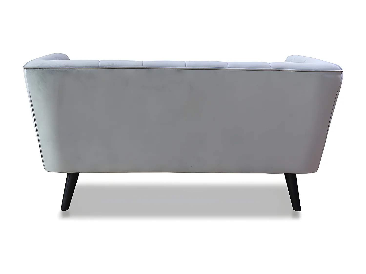 Canapé droit en velours 2 personnes Silvestre - 164x90x76cm - gris