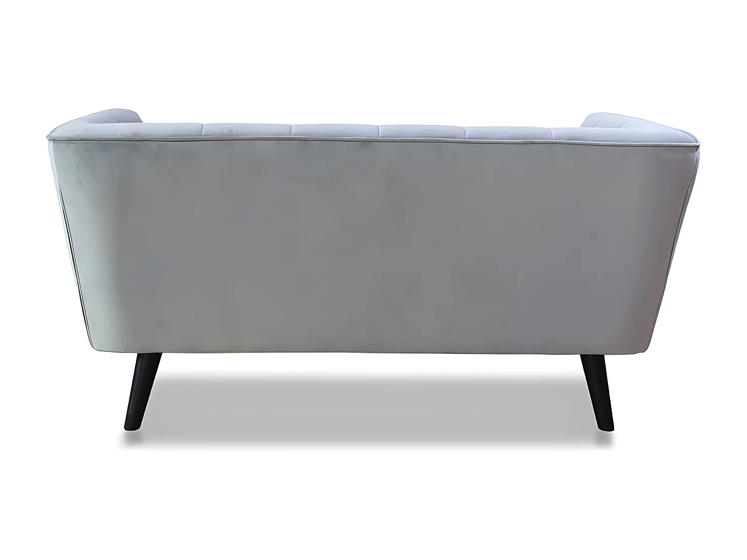 Canapé droit en velours 2 personnes Silvestre - 164x90x76cm - gris