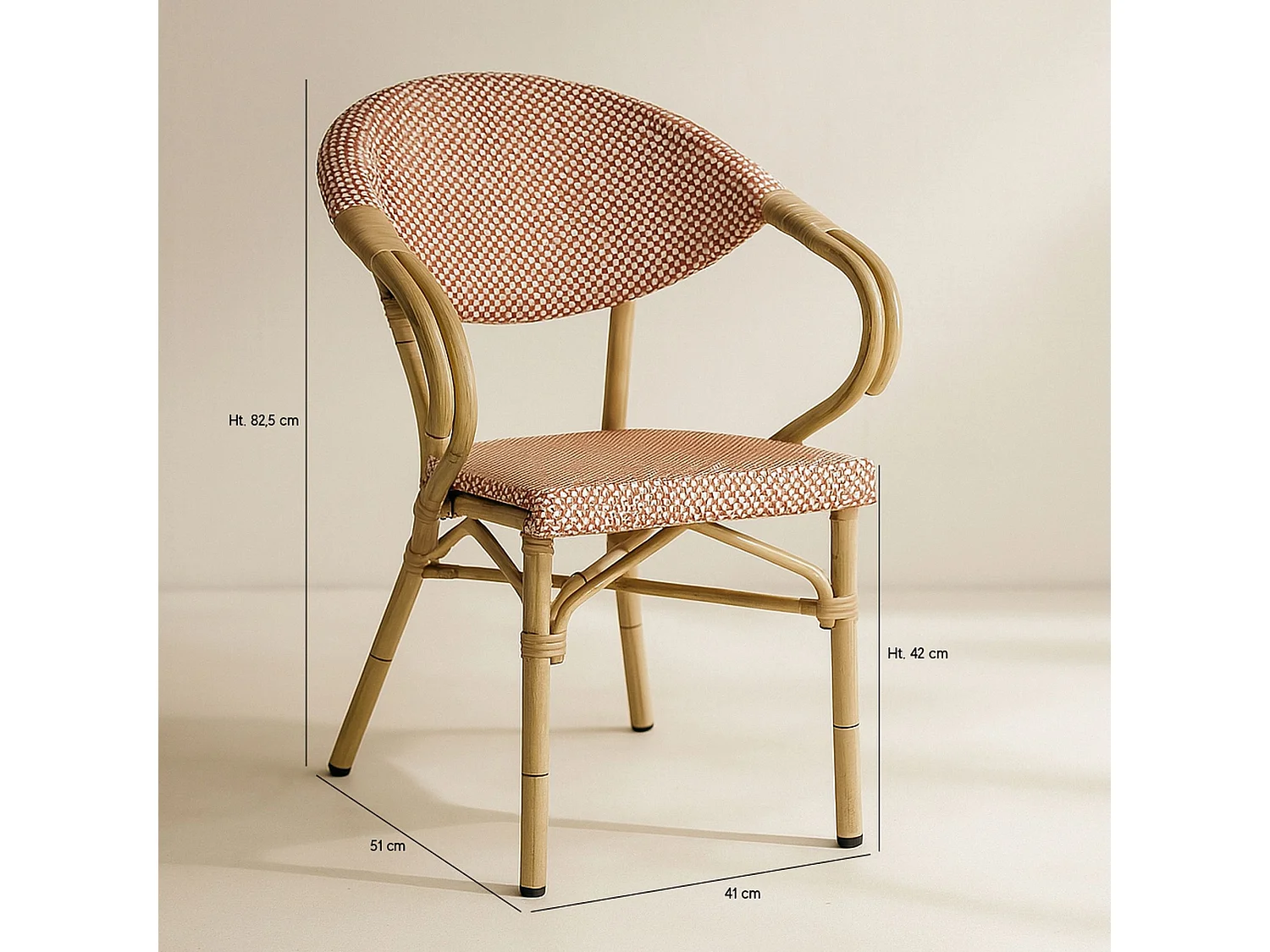 Now's Home - Lot De 2 Fauteuils De Table Rouge Et Structure En Aluminium Amalfi