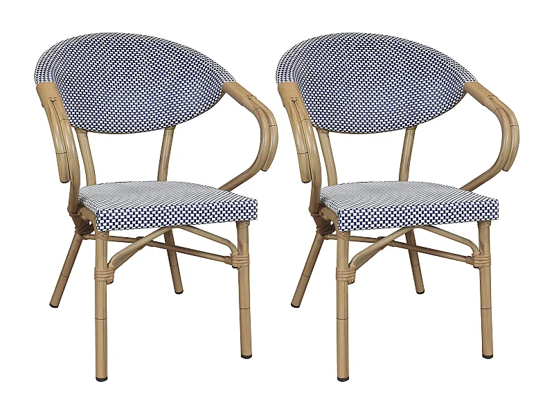 Now's Home - Lot De 2 Fauteuils De Table En Textilene Bleu