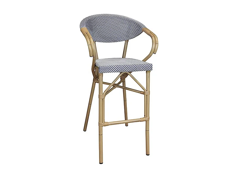 Now's Home - Lot De 2 Fauteuils De Bar En Textilene Bleu