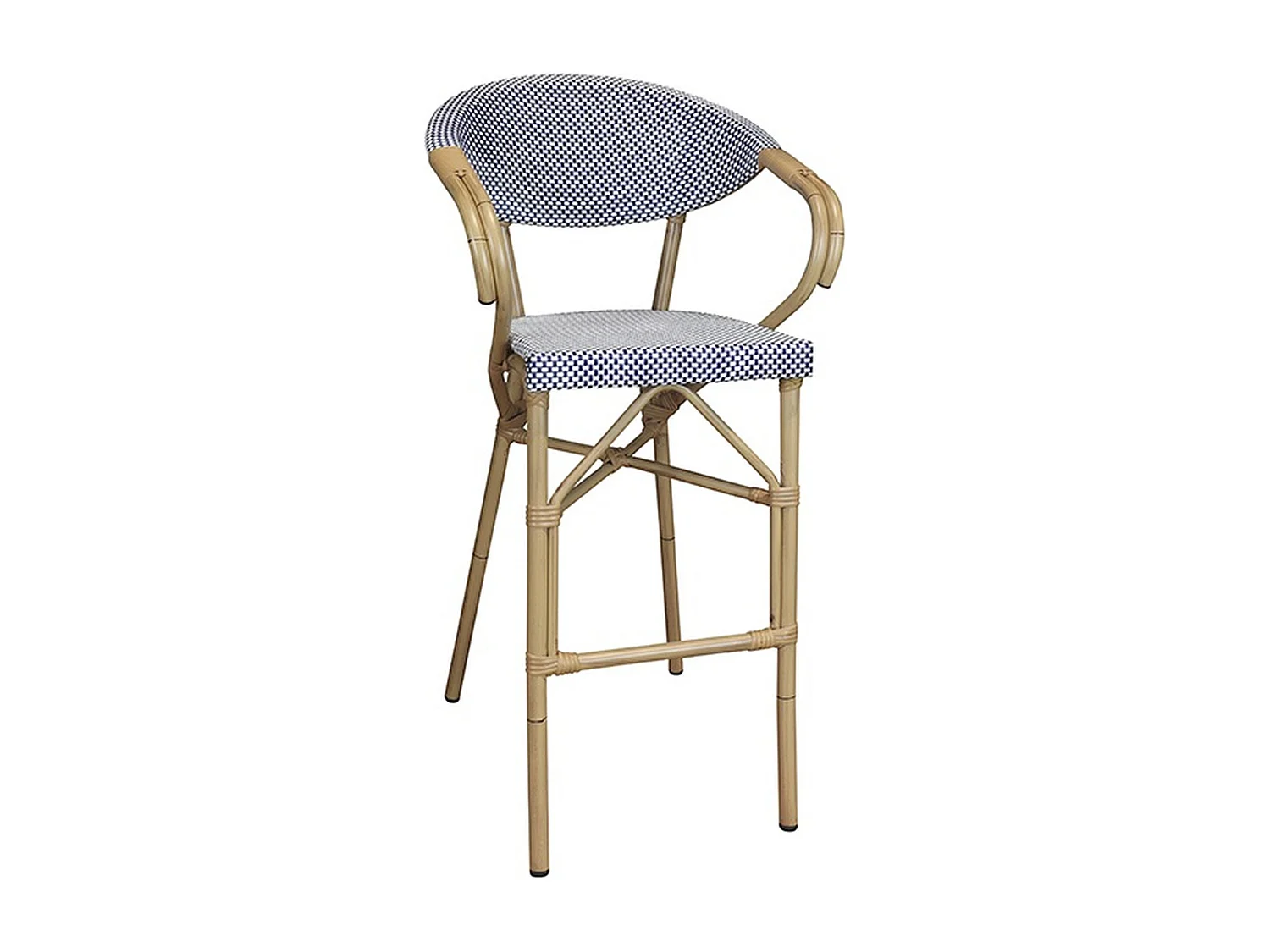 Now's Home - Lot De 2 Fauteuils De Bar En Textilene Bleu Aspect Rotin Amalfi