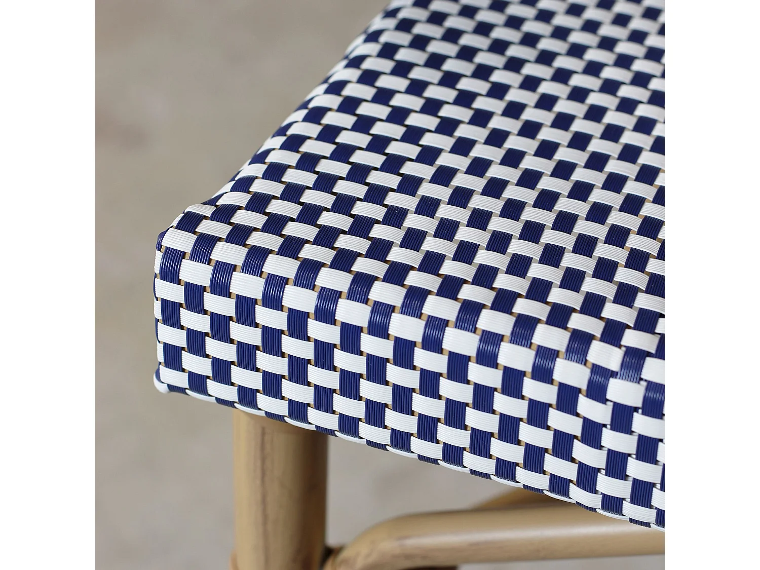 Now's Home - Lot De 2 Fauteuils De Bar En Textilène Bleu Aspect Rotin Amalfi