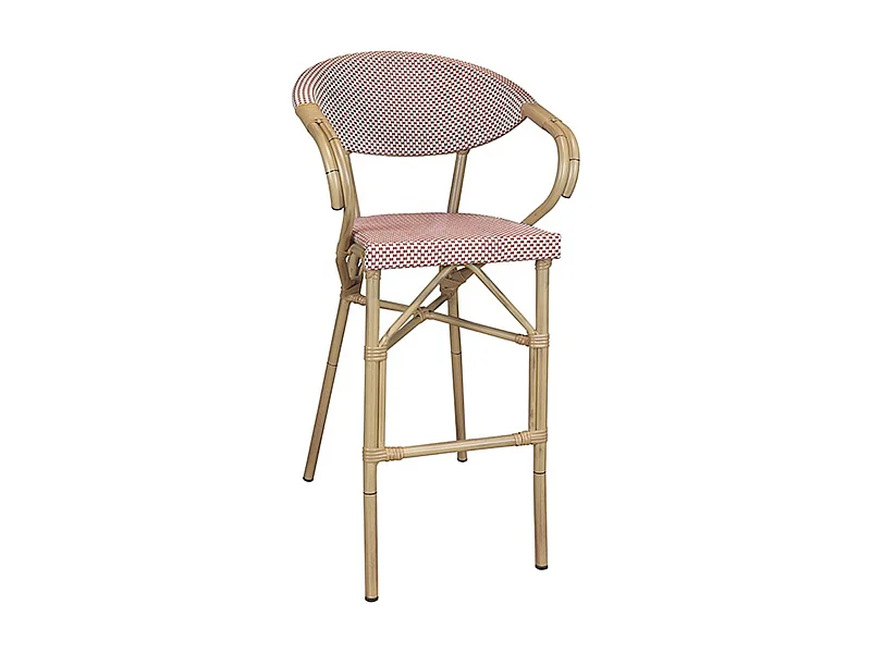 Now's Home - Lot De 2 Fauteuils De Bar En Textilene Rouge