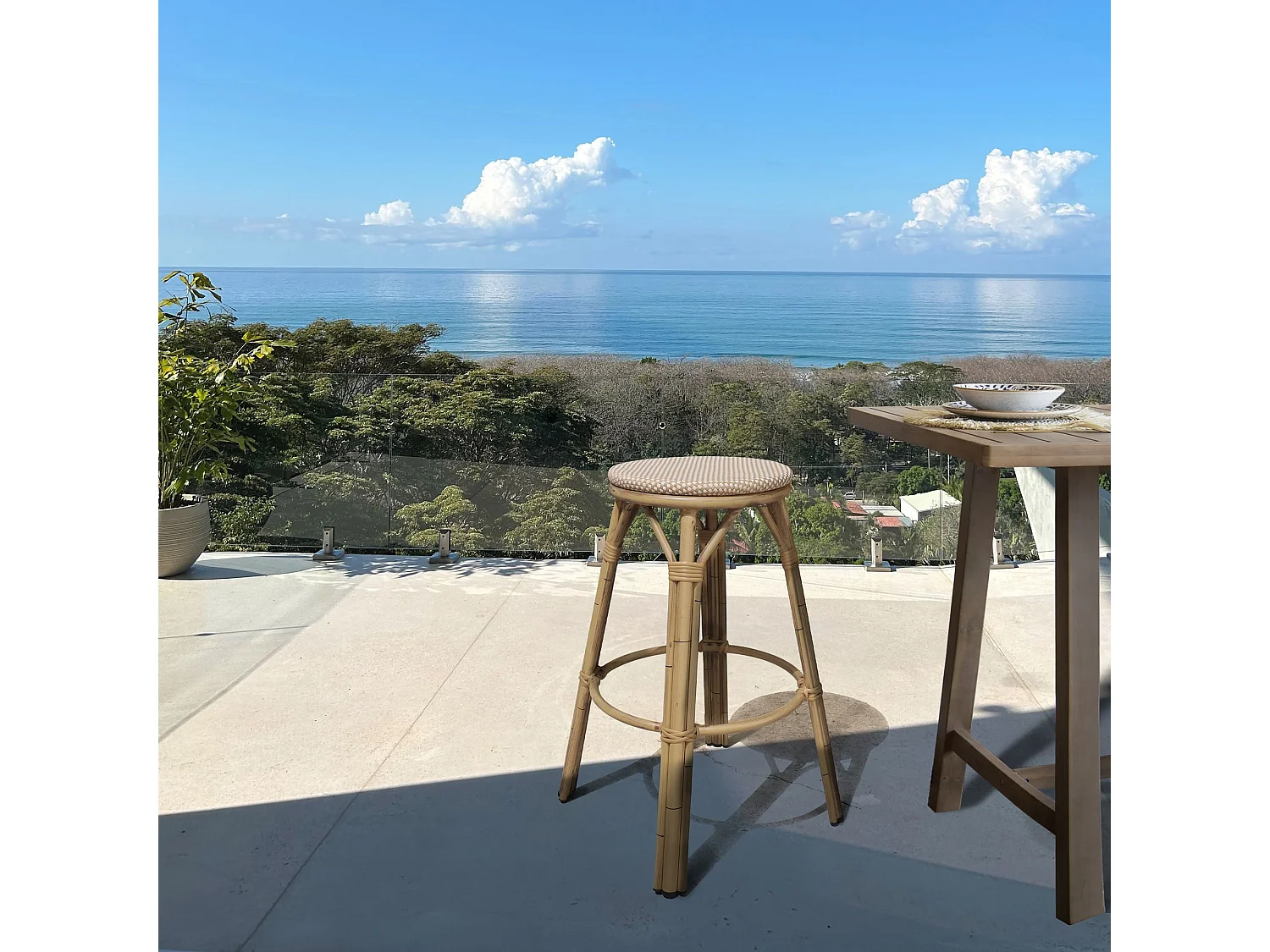 Now's Home - Lot De 2 Tabourets De Bar En Textilene Beige