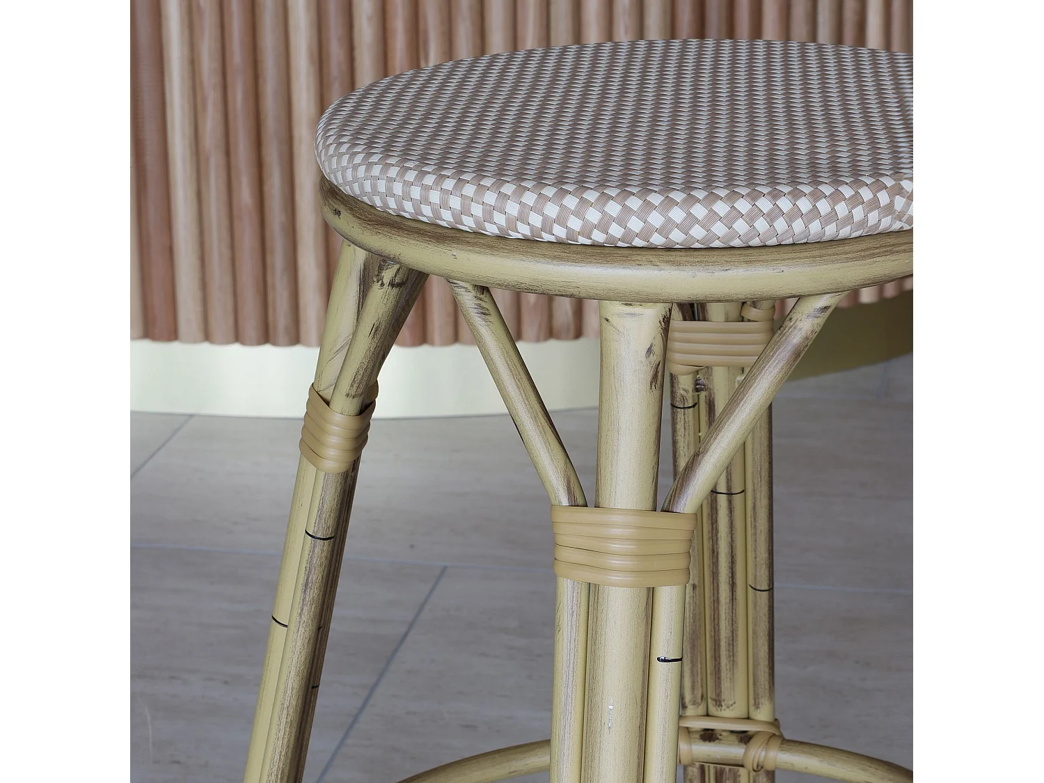 Now's Home - Lot De 2 Tabourets De Bar En Textilene Beige