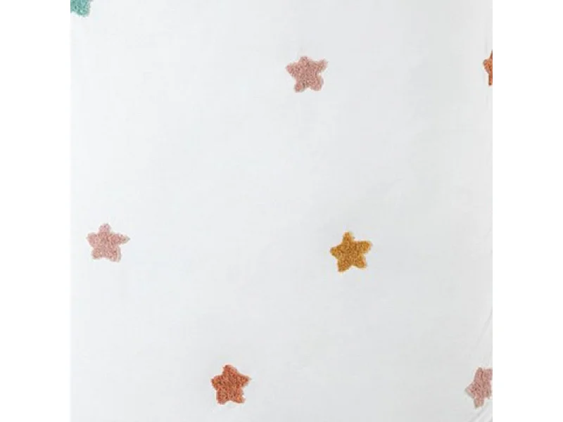 Parure de Lit 2 Pièces "Étoile" 140x200cm Blanc
